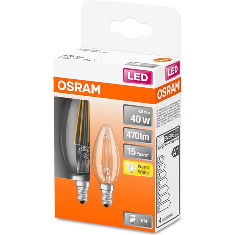 Комплект 2 Led крушки Osram Star Filament B40 E14 4w 40w 470