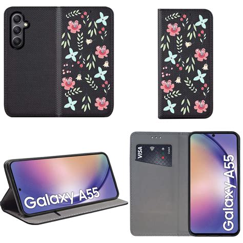 Etui Do Samsung Galaxy A G Zamykane Malowane Wz R Kwiaty Ze Szk Em