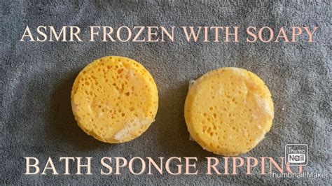 Asmr Frozen With Soapy Bath Sponge Ripping Crunchy Soapy Squeezing