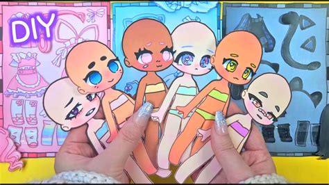 Tutorial How To Make Gacha Doll Outfits Paper Toy Printables Paperdiy 종이놀이 Youtube