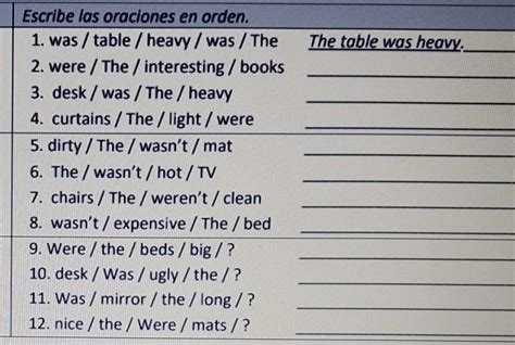 Escribe Las Oraciones En Orden Brainlylat