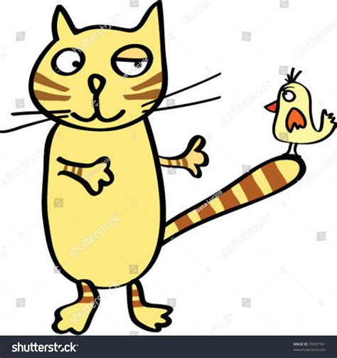 Funny Cat Bird Cartoon Stock Vector (Royalty Free) 70537741 | Shutterstock