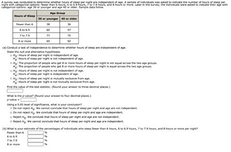 Solved A Survey Was Conducted To Determine Whether Hours Of Chegg