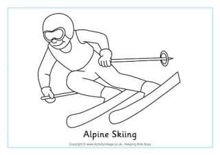 Alpine Skiing Colouring Page Winter Olympics Sports Coloring Pages