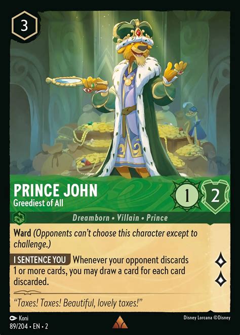 Prince John Greediest Of All Lorcana Card Lorcanagg