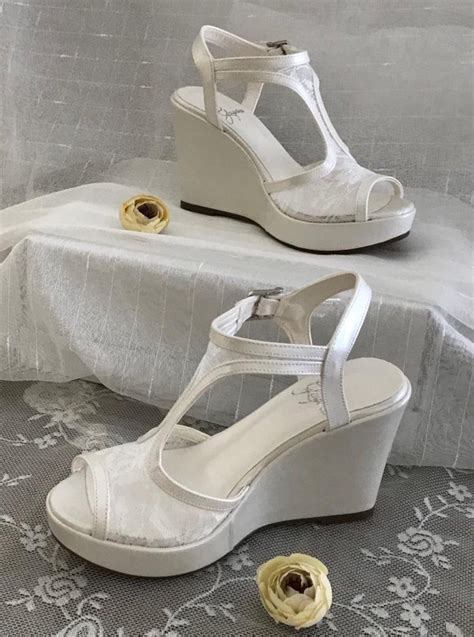 Wedding Wedge For Bride Wedding Wedges Bridal Shoes Bride Etsy