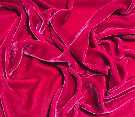 Pomegranate Pink Hand Dyed Silk Velvet Prism Fabrics And Crafts