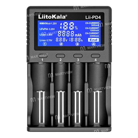 LiitoKala Lii-PD4 4-slot Screen Display Universal Smart Charger for ...