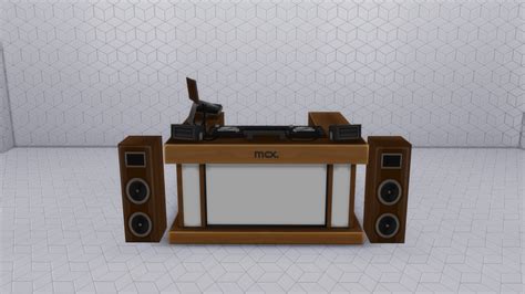 Sims 4 Mcx Dj Booth Woody Wood Get Together Needed New In 2024 Dj Booth Sims Sims 4