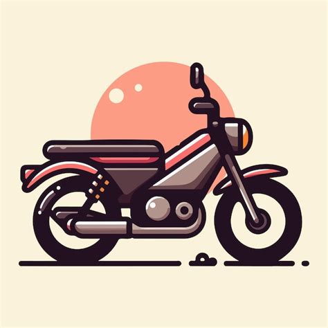 Dise O Sencillo De Vector De Motocicleta Con Fondo Plano Vector