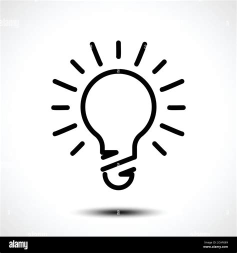 Glowing Bulb Icon On White Background Vector Illustration Stock Vector