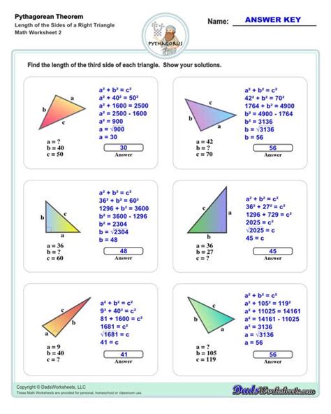 Pythagorean Theorem Worksheets Worksheets Library