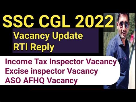 Ssc Cgl Vacancy Rti Reply Income Tax Inspector Vacancy Excise