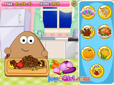 Play Pou Thanksgiving Day Slacking Free Online Games With