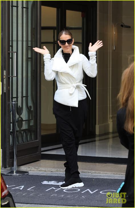 Photo Celine Dion Does Yoga Poses Outside Her Paris Hotel Photo