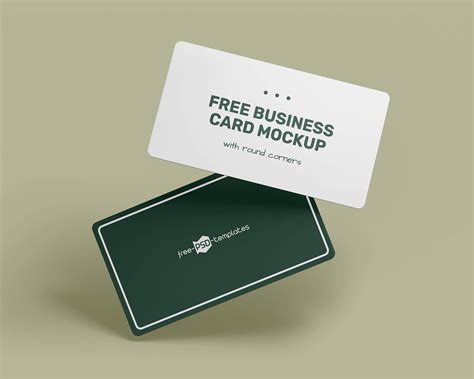 Rounded Corners Business Card Mockup Set Free Psd Templates