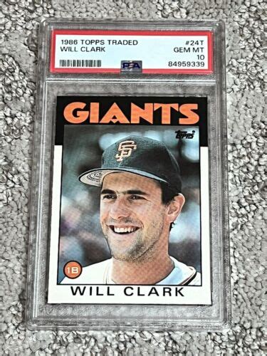 PSA 10 GEM MINT BASEBALL CARD 1986 TOPPS TRADED ROOKIE WILL CLARK SF