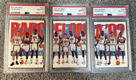 Mavin 1991 Skybox Dream Team USA 1 2 3 Set MICHAEL JORDAN PSA 10 544