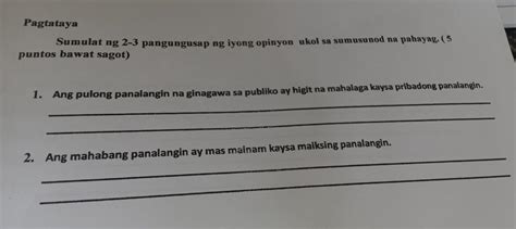 Need Ko Na Ng Answer Bukas Na Ipapasa Brainly Ph