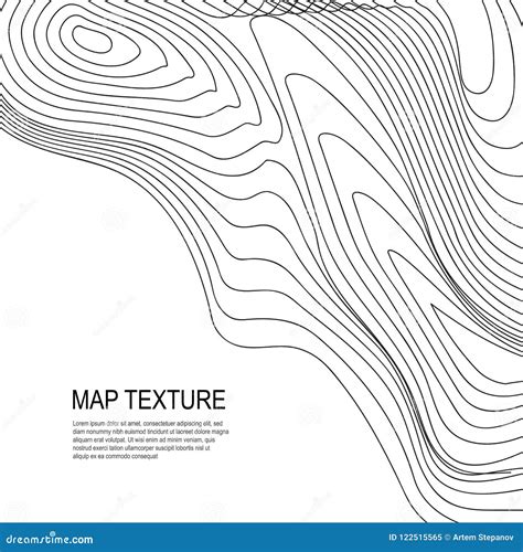 Topographical Terrain Map With Line Contours Stock Vector