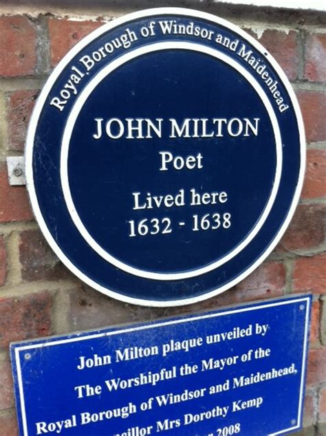 John Milton Blue Plaque Open Plaques