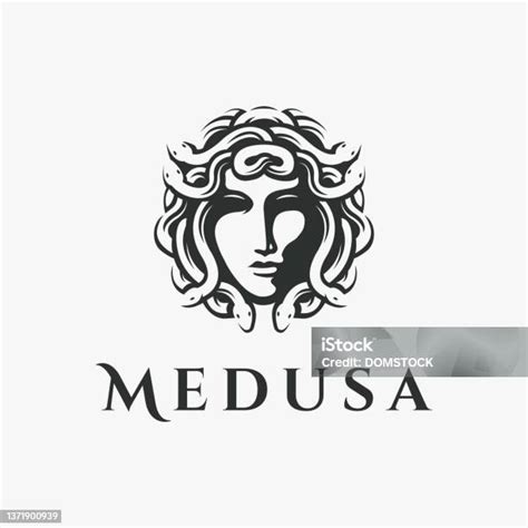 Ilustración De Cabeza Del Logotipo De Medusa Símbolo Vector Sobre Fondo Blanco Y Más Vectores