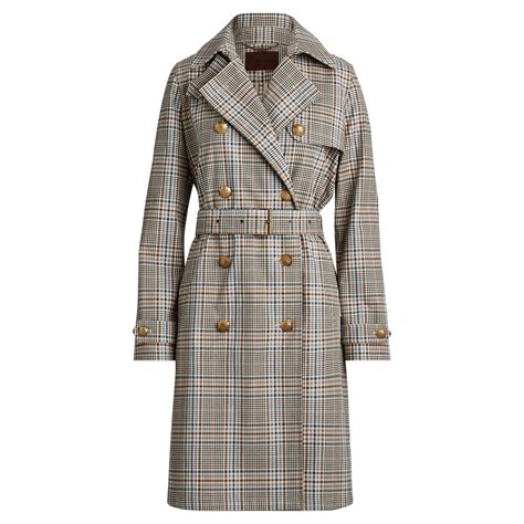 Glen Plaid Cotton Trench Coat Trench Donna Trench Cappotti