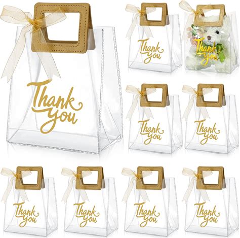 Amazon Sabary Bolsas De Regalo Transparentes Con Asa Bolsas De