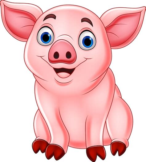 Dessin Anim Mignon De Cochon Vecteur Premium