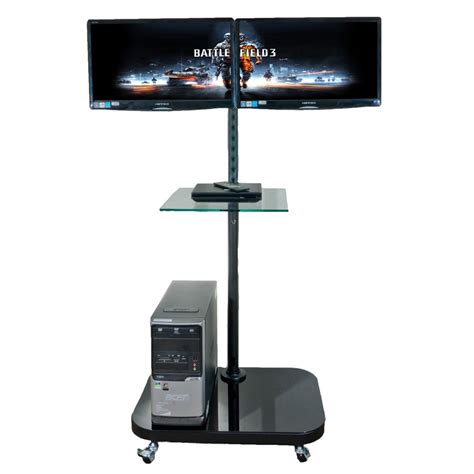 Fs Mdm Mobile Floor Trolley Stand For Lcd Tv Monitors W Glass