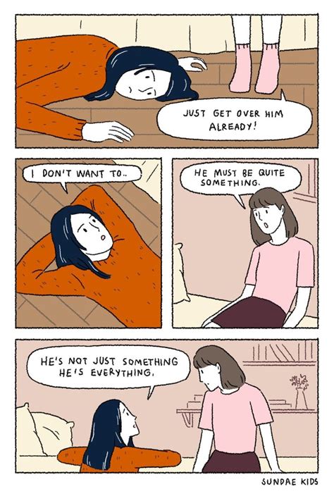 A Comic Strip With An Image Of A Woman Laying In Bed