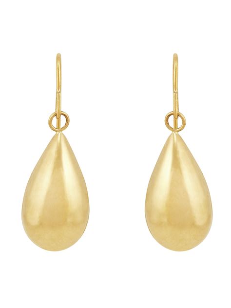 Brilliance Fine Jewelry 10k Yellow Gold Hollow Teardrop Dangle Earrings