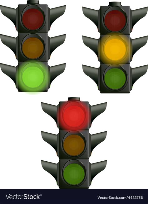 Set Of Traffic Lights Royalty Free Vector Image