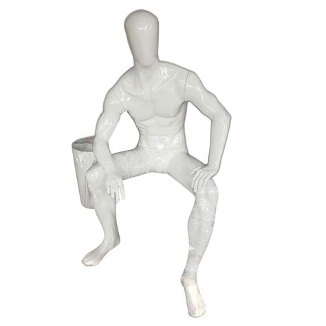 Fiberglass White Male Sitting Mannequin For Malls Size 4 Feet At Rs