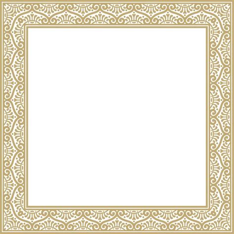 Square Gold Border Frame Pompeii Rectangle Neopolitan Ornament Art