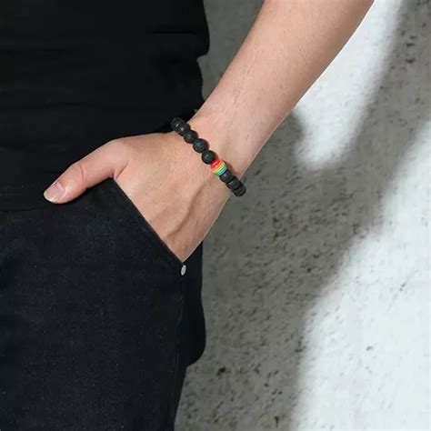 Pulsera Orgullo Lgbt Piedra Volc Nica Pride Gay Resorte En Venta En Celaya Guanajuato Por S Lo