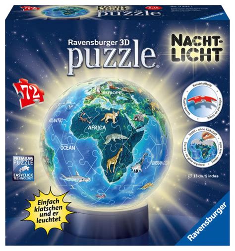 D Puzzle Ravensburger Puzzle Ball Nachtlicht Erde Bei Nacht Teile