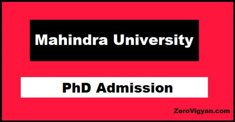 Mahindra University Phd Admission 2023 Aug Application Form Dates