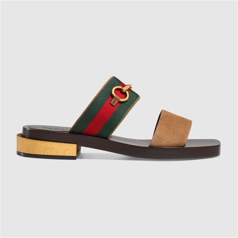 Suede Horsebit Sandal Gucci Womens Sandals 408301h9vs08478