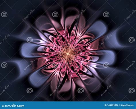 Abstract Flower Fractal Shape Stock Illustration Illustration Of Rotation Computer 144209096