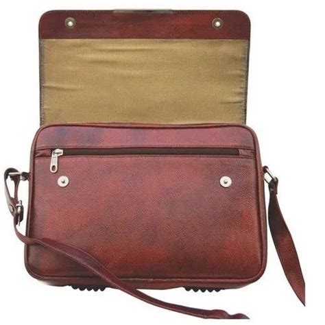 Brown Plain Leather Sling Bag Size 10 X 12 Inch At Rs 1695 Piece In