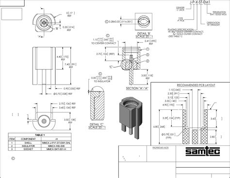 MMCX J P X ST EM1 Drawing By Samtec Inc Datasheet DigiKey