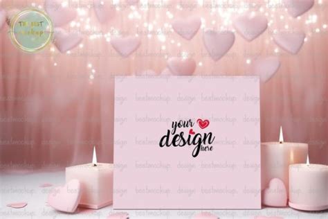 Lovely Valentine Pink Card Mockup Graphic By Thebest Mockup Creative