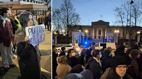 Warszawa Protest Przed Rosyjsk Ambasad Po Mierci Nawalnego Tvp Info