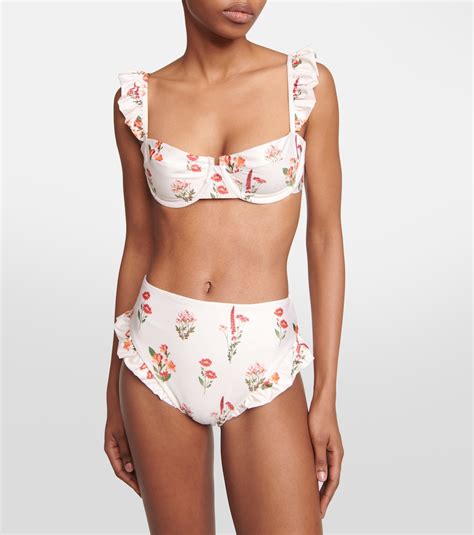 Kiwi Oasis Floral Bikini Top In Multicoloured Agua By Agua Bendita