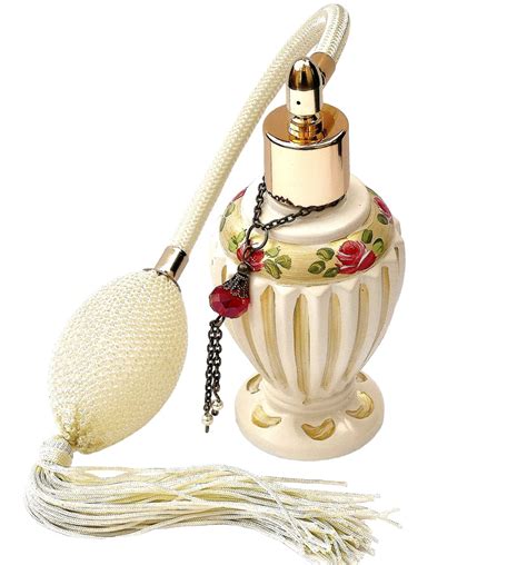 Buy Romantic Painted Red Roses Victorian Refillable Glass Spray Perfume Bottle With Atomizer