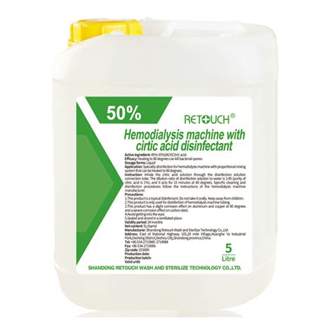 50 Citric Acid Solution Heating To 80º C Killing Bacterial Spores For Hemodialysis Machine