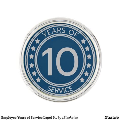 Employee Years Of Service Lapel Pin Zazzle