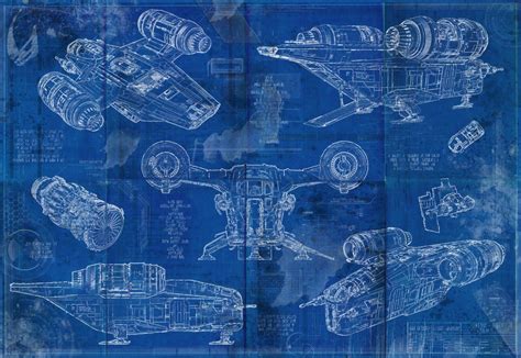 Razor Crest The Mandalorian Aged Schematic Print Etsy
