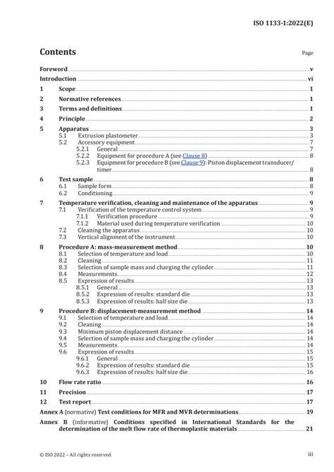 ISO 1133 1 2022 Plastics Determination Of The Melt Mass Flow Rate